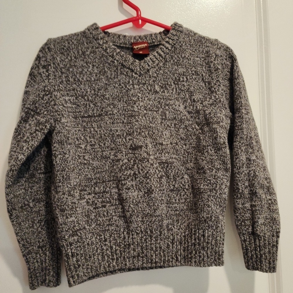 Kids's sz 3t Arizona Jean Co Grey Marled V-Neck Pullover Sweater Cotton Blend